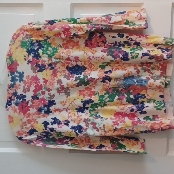 Talbots floral cottonblend cardigan MPetite buttonfront spring summer 3/4 sleeve - Picture 4 of 8